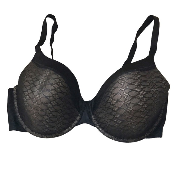 Sweet Nothings Maidenform Black nude lace underwire bra size 38DD - Picture 1 of 7